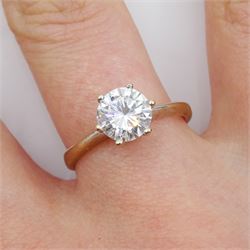 18ct gold single stone round brilliant cut diamond ring, stamped 750, diamond approx 1.10 carat, with original receipt