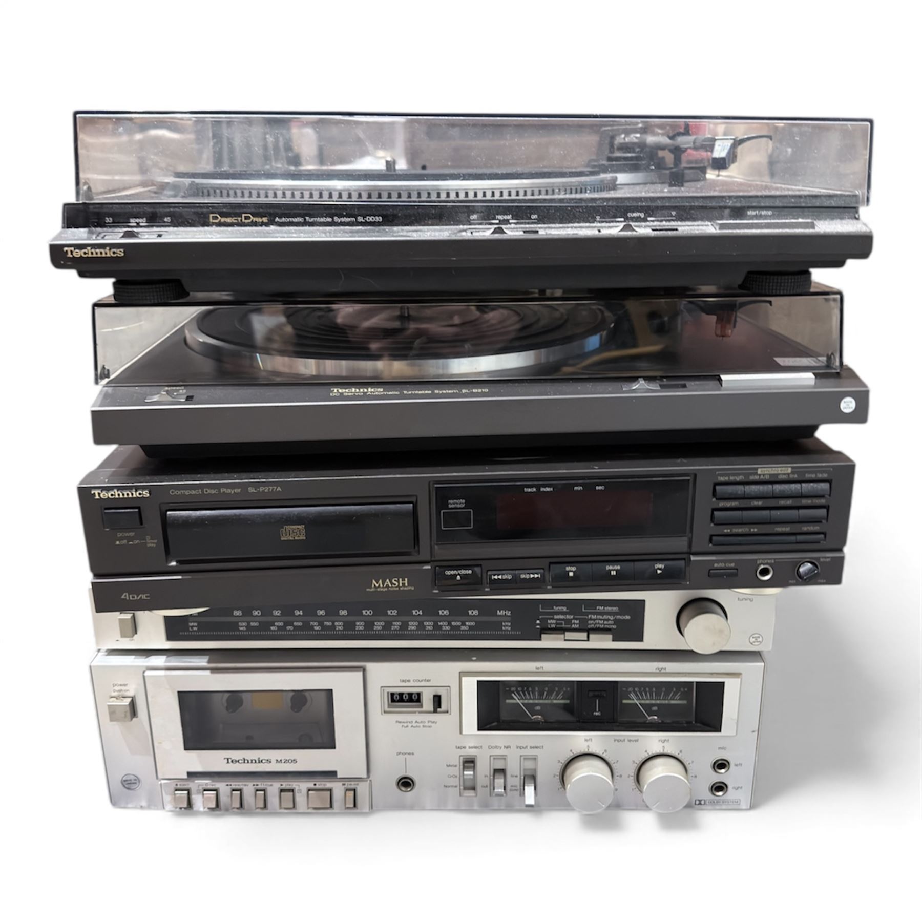 Technics Hi-Fi system and speakers, turntables, cassette players, EQ etc