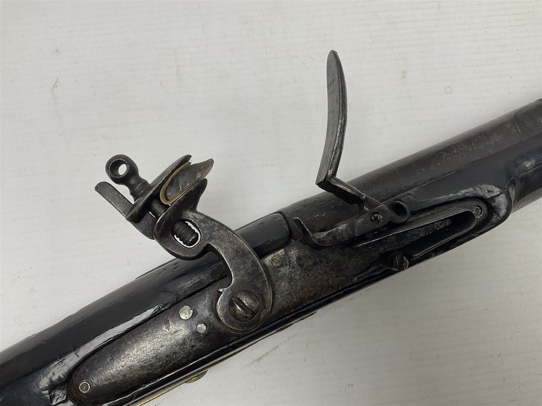 19th century Arabian(?) jezail flintlock musket, approximately 28-bore, the 137cm(54