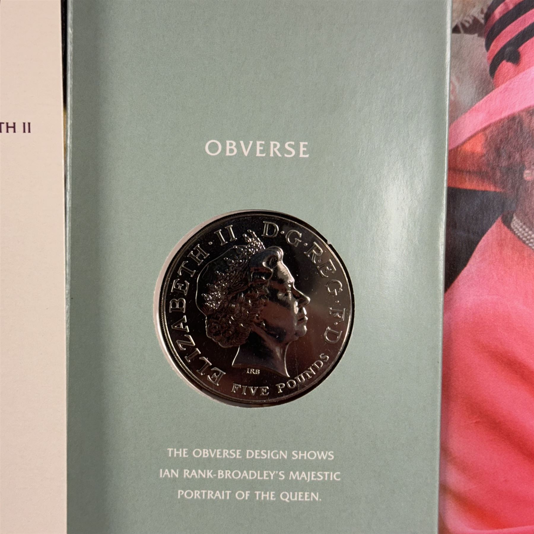 Nineteen The Royal Mint United Kingdom uncirculated commemorative coins or sets, including Queen Elizabeth II 1989 '1689 1989' two pounds, 2001 'Victorian Anniversary' crown, 2003 'Coronation Jubilee' five pounds, 2004 'Britain's new coinage' three coin set, 2005 'The End of WWII' two pound, 2006 'Her Majesty Queen Elizabeth II Eightieth Birthday', 2015 'The Royal Navy' two pounds, 2016 'The Last Round Pound', 2022 '1926-2022' five pounds, King Charles III 2023 'The Coronation' five pounds etc