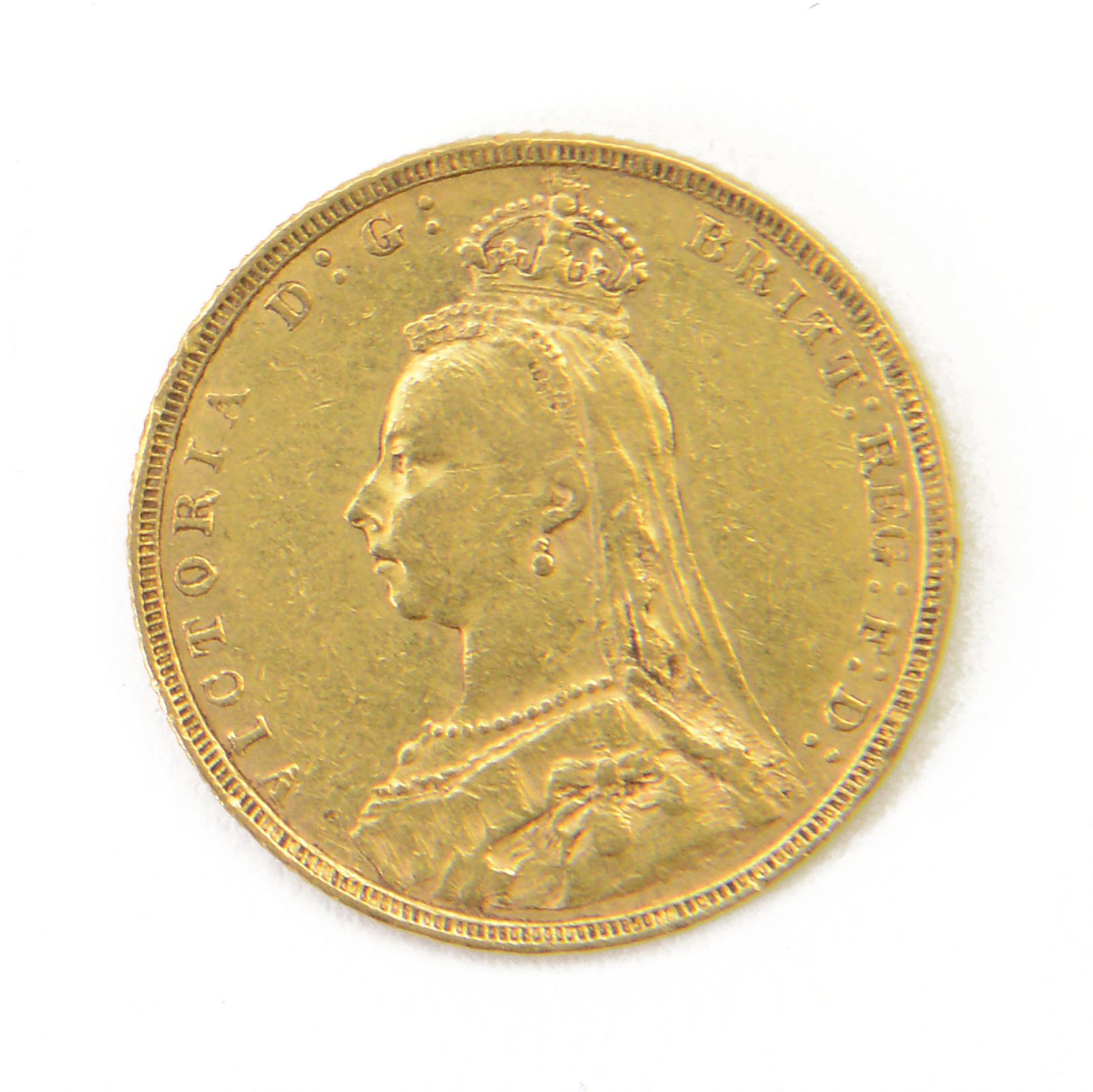 Queen Victoria 1890 gold full sovereign coin