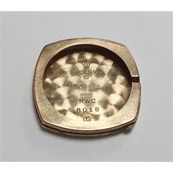 Tudor 9ct gold wristwatch, back case stamped Rolex 8018, Edinburgh 1957, on gilt expanding strap