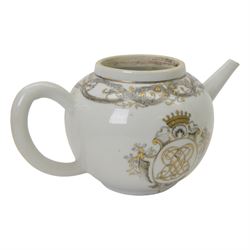 18th century Chinese export grisaille cup, decorated with Juno, the Roman Goddess of marriage together with another similar tea bowl and other grisaille decorated chinse ceramics