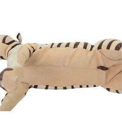 Karen Trower: two zebra sculptures, with leather sew over wood and metal frames, H48cm