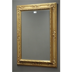  Rectangular gilt framed bevel edged wall mirror, (W69cm, H95cm) and rectangular ornate gilt framed wall mirror  