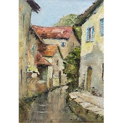 Ken Johnson (British 20th century): The River Esk and Yorkshire Village, two oils on board the latter signed max 35cm x 45cm (2)