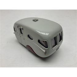 Three Lansdowne Models 1:43 scale models - 1956 Willerby Vogue Caravan; 1960 Bedford Dormobile Romany De-Luxe in green and white; and 1972 Vauxhall VX4/90 (Sapphire Starmist-met); all boxed (3)