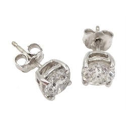  18ct white gold diamond stud earrings, diamond total weight 2.06 carat  [image code: 2mc]  