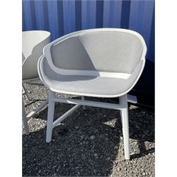 Set of eight Nordic design plastic tub chairs in dark grey, light grey and white - THIS LOT IS TO BE COLLECTED BY APPOINTMENT FROM DUGGLEBY STORAGE, GREAT HILL, EASTFIELD, SCARBOROUGH, YO11 3TX