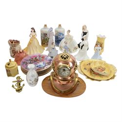 Royal Worcester figure Jill, together with Coalport Golden Anniversary, eight other figures, Aynsley orchard gold items and other collectables 