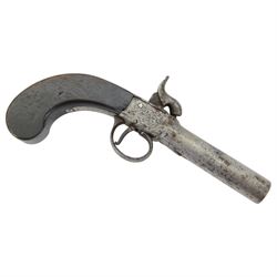 Percussion pistol, with octagonal barrel, bag-shaped wooden butt, together with two other percussion pistols   