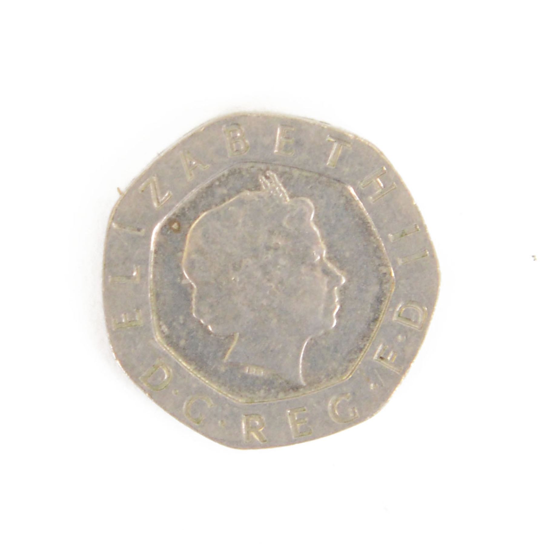 Queen Elizabeth II 2008 undated twenty pence coin, from circulation