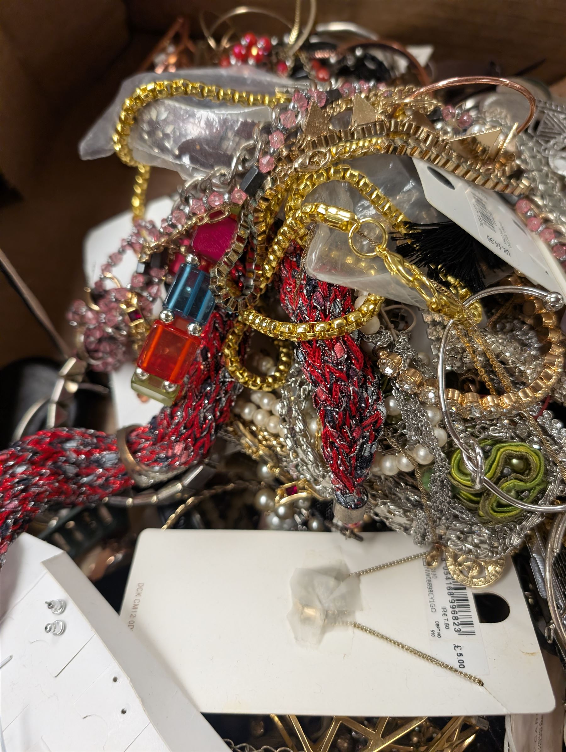 Large collection of costume jewellery, including necklaces, bracelets, rings, earrings and wristwatches