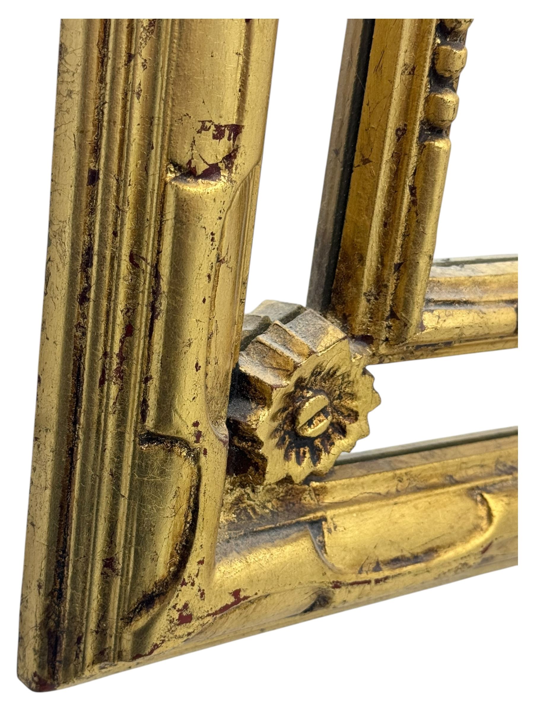 Belgian gilt framed wall mirror, bevelled plate set in mirrored border