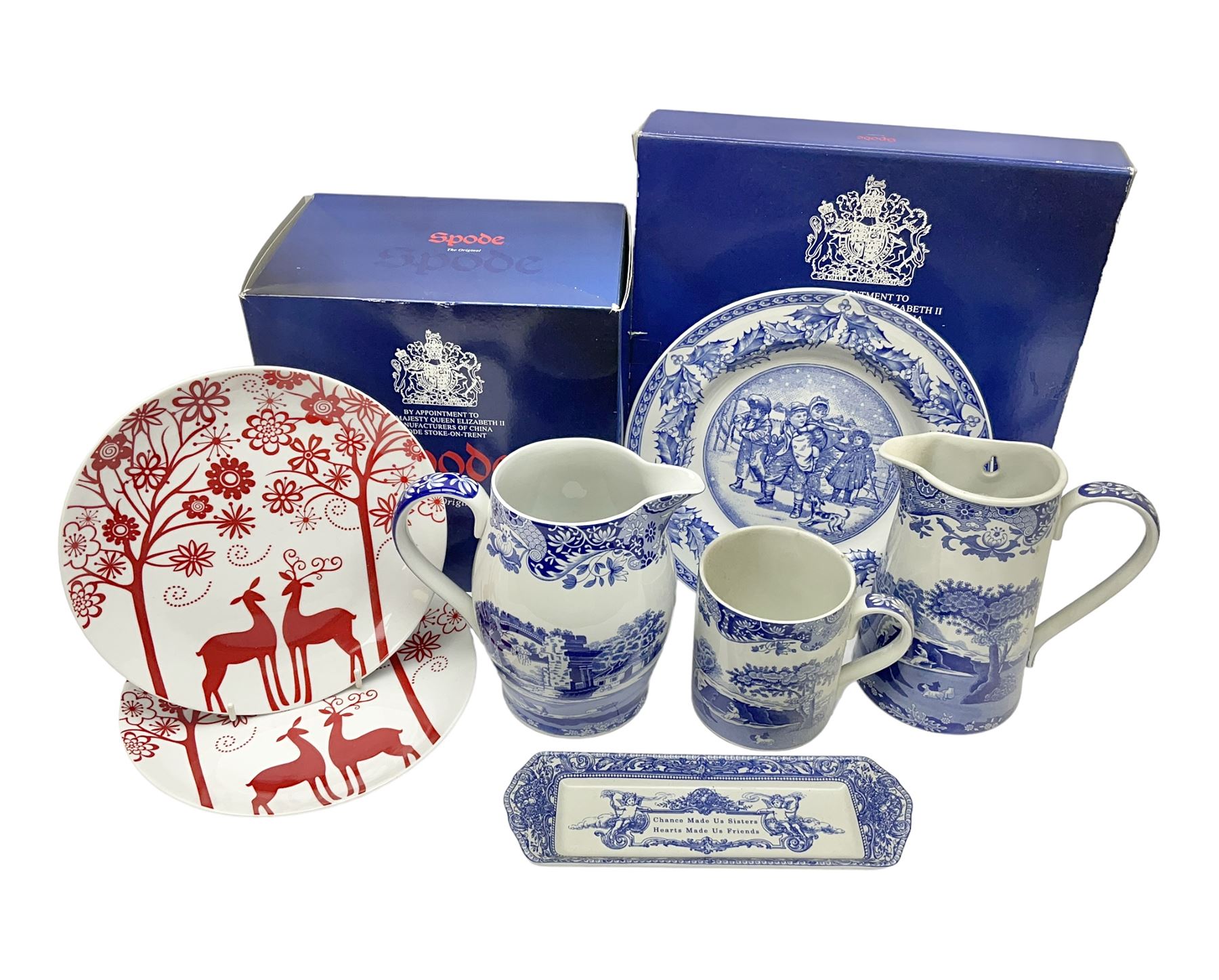 Collection of Spode, including Liverpool jug, mug and wall planter in Italian pattern etc 