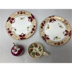 Royal Crown Derby Posies pattern ceramics, Royal Albert Lady Carlysle, Royal Doulton plate no 2600, continental box painted with a central oval reserve of flowers marked Hohn, etc 