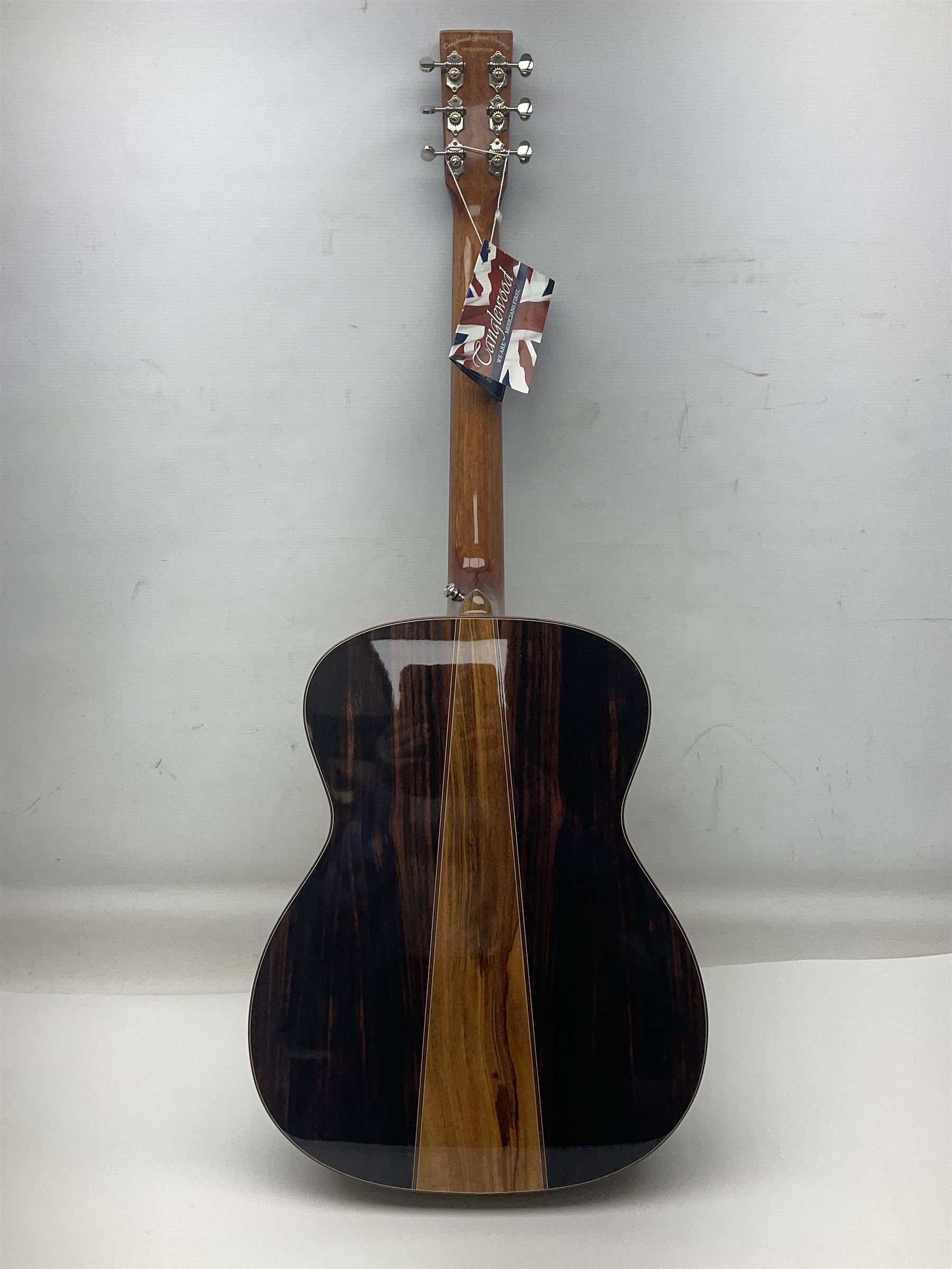 Tanglewood Folk/OM cedar and java wood acoustic guitar, the three-piece back with mango spalted wood insert; serial no.180914094 L101cm