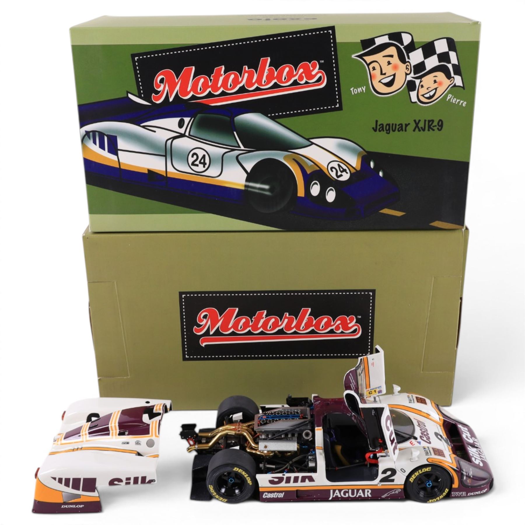 Motorbox Exoto 1988 Jaguar XJR-9LM #2 in Silk Cut livery, driven by Johnny Dumfries/Jan Lammers/Andy Wallace, boxed