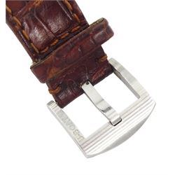 Italo Fontana U-Boat Flightdeck Cas Beige gentleman's stainless steel automatic watch, Ref. 7117, cream dial with Arabic hour markers and three subsidiary dials, on original brown leather strap, boxed with warranty card dated 2014