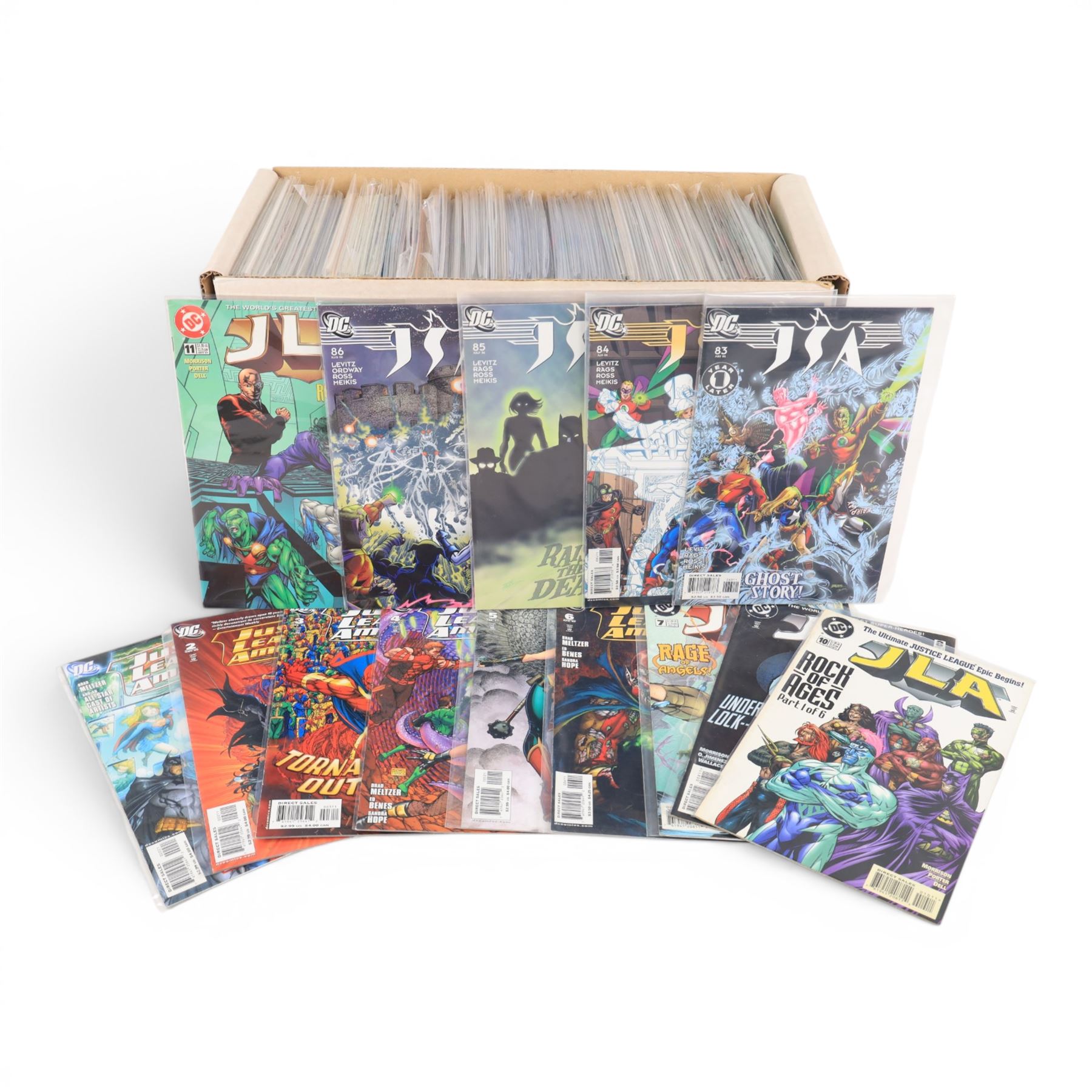 Collection of DC Modern Age Justice League titles, mostly JLA, in one box