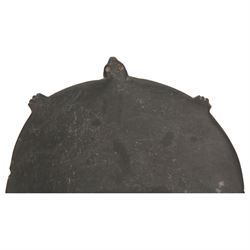 Egyptian greywacke or schist cosmetic palette, circa 3500-3200 B.C., carved in the form of a turtle, with incised eyes, and four small protruding feet, pierced for suspension, L16cm

