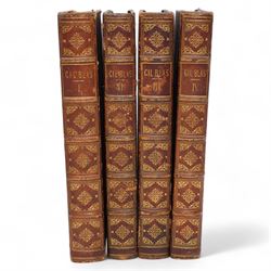 Le Sage translated by Thomas Smollett - 'The Adventures of Gil Blas' illustrated by Jean Gigoux, published J J Dubochet in two volumes 1836, half calf (2), Lesage - 'Histoire de Gil Blas de Santillane' published in French by Longman in four volumes 1809 half leather (4)