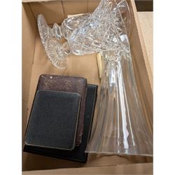 Four glass vases and a collection of silver plated cutlery, including cased examples