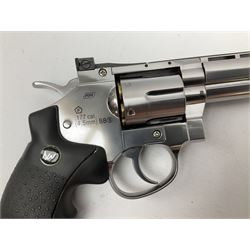 Dan Wesson CO2 .177 six-shot air pistol with highly polished finish, serial no.12F25491, L32cm