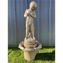 Cast stone garden bird bath - young boy - THIS LOT IS TO BE COLLECTED BY APPOINTMENT FROM DUGGLEBY STORAGE, GREAT HILL, EASTFIELD, SCARBOROUGH, YO11 3TX