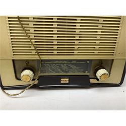 Wooden cased G Marconi radio and vintage Stella radio, largest example H31cm