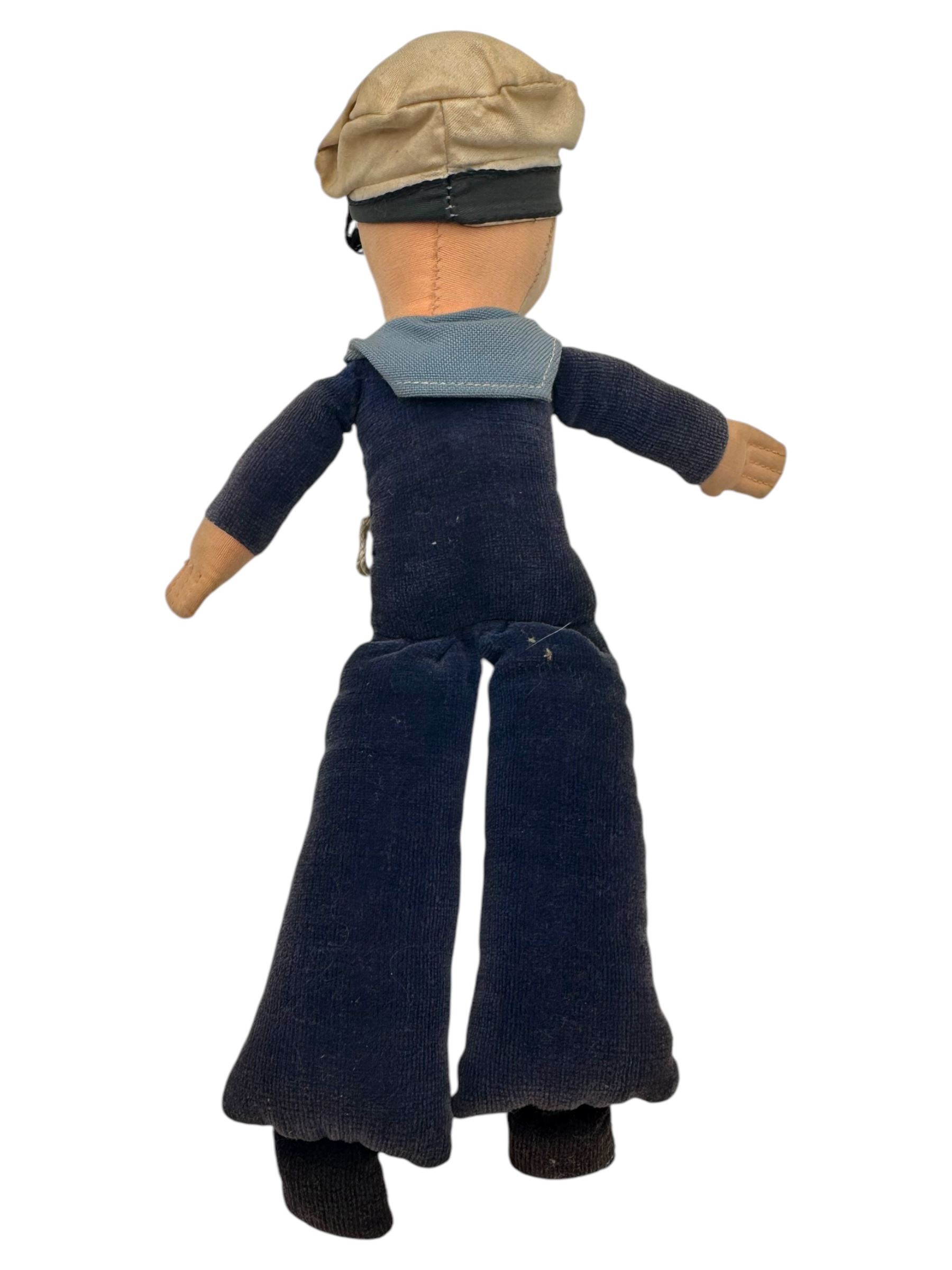 Norah Wellings sailor jollyboy doll with Queen Mary on hat, H20cm