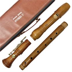 Yamaha model no.YRT-43 three-piece tenor baroque recorder; in fitted case