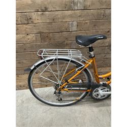 Three bicycles- man’s Falcon Storm 18 speed mountain bike; lady’s Dawes Sonoran 24 speed road bike; child’s Apollo 18 speed bike (3)