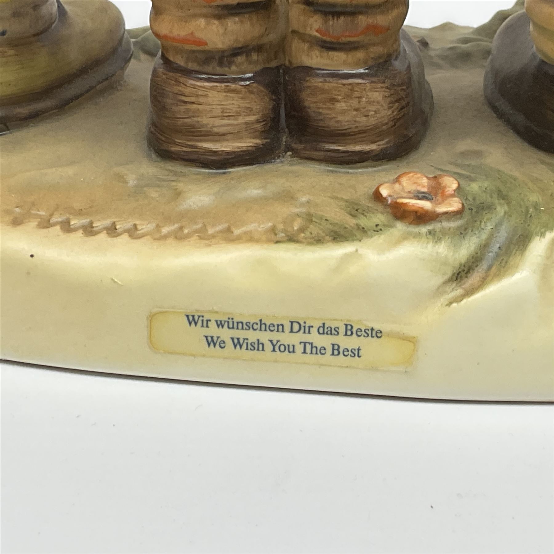 Large Hummel figure group by Goebel, School Girls, together with Hummel figure group, We Wish You The Best, tallest H23.5cm