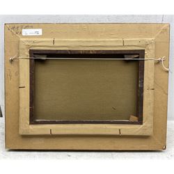 Dutch School (19th/20th Century): Ships Caught in a Storm, oil on canvas indistinctly signed with initials *HP 24cm x 34cm