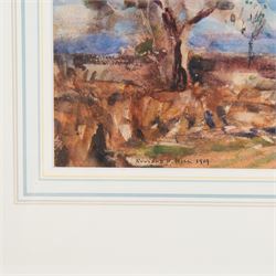 Rowland Henry Hill (Staithes Group 1873-1952): The Hayfield under Heavy Clouds, watercolour and gouache signed and dated 1919, 34.5cm x 44.5cm
