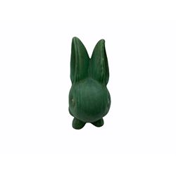 Large Bourne Denby green rabbit, with printed mark beneath, H26cm