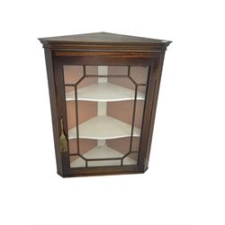 Mahogany astragal glazed corner cabinet