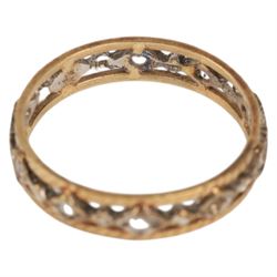 9ct gold paste set eternity ring, hallmarked
