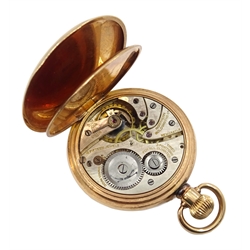  Northern Goldsmiths Co Newcastle Admiralty gold-plated full hunter pocket watch, top wound, case by Dennison  