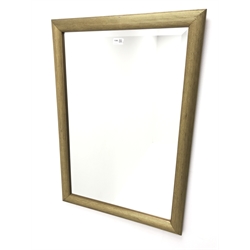 Rectangular bevel edge wall mirror in reeded gilt frame, W60cm, H85cm