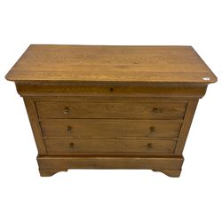 Barre Dugue - French oak five drawer chest with three drawers and frieze drawer at top and one at bottom 
