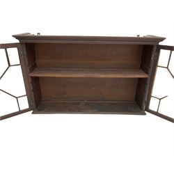 19th century mahogany two-door astragal glazed wall cabinet