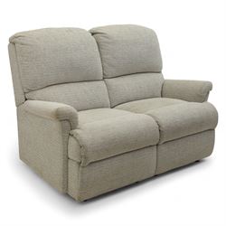 Sherborne - Two seat sofa, in grey chenille-effect upholstery with fixed cushions and upho...