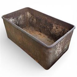 Cast iron Planter / trough along with three cast stone planters