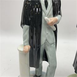 Pair of Royal Doulton figures of The Graduate, HN3017 and HN3016, H24cm