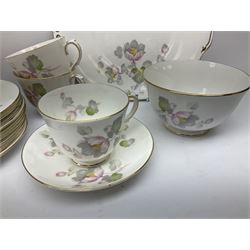 Crown Staffordshire tea set, with floral decoration, in one box 