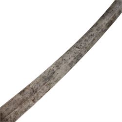 British Light Cavalry sword, with single edged curved blade and metal scabbard, overall L100cm 