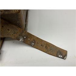 19th century leather suitcase, with brass plaque to cover engraved 'C R F Lutwidge Esq', the pink silk and white kid leather interior with pouch and edging impressed with gilt lettering reading 'By Appointment of Prince of Wales J W Allen 37 Strand Maker Prize Medal Awarded', H21cm, W73cm, Notes: Charles R. Fletcher Lutwidge, was mayor of Tunbridge Wells between 1895-1898, and again between 1901-1902