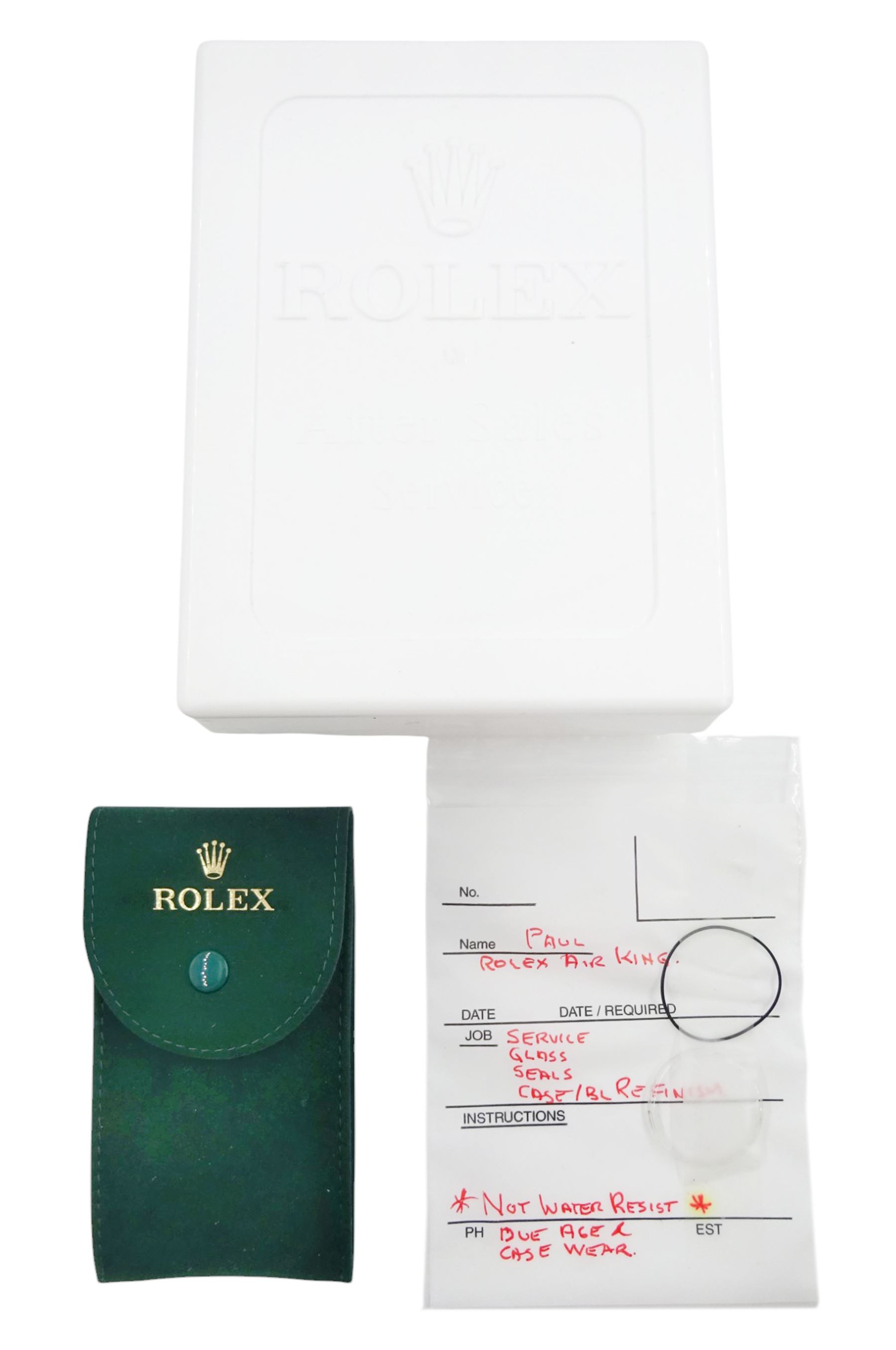 Rolex Oyster Perpetual Air-King Precision gentleman's automatic wristwatch, circa 1958, Ref. 5500, serial No. 368901, silvered dial with baton hour markers, on Rolex Oyster stainless steel strap with fold-over clasp, in Rolex after sales service box